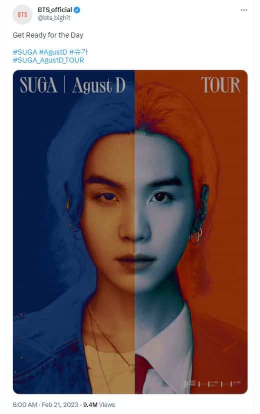Постер к сольному туру Шуги из BTS