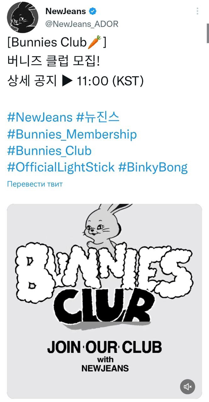 Начался набор в официальную фан-базу NewJeans "Bunnies Club"