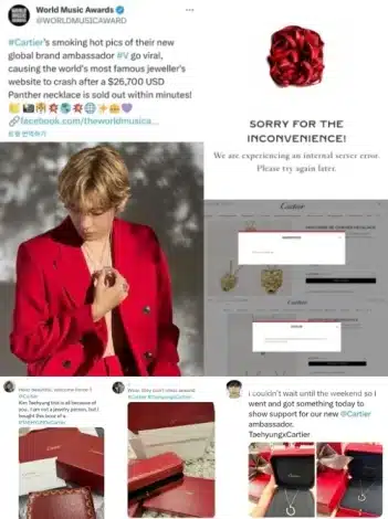 Ожерелье Cartier стоимостью $26 700 было распродано после объявления Ви из BTS новым амбассадором бренда 