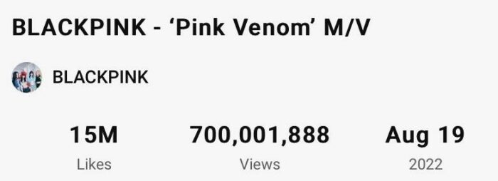 Клип BLACKPINK «Pink Venom» достиг 700 млн просмотров менее чем за год