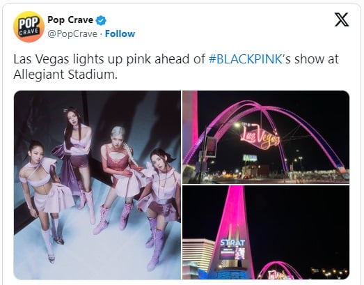 Лас-Вегас окрасился в розовый, приветствуя BLACKPINK на Allegiant Stadium