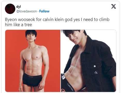 Актёр Пён У Сок удивил нетизенов провокационной фотосессией для Calvin Klein