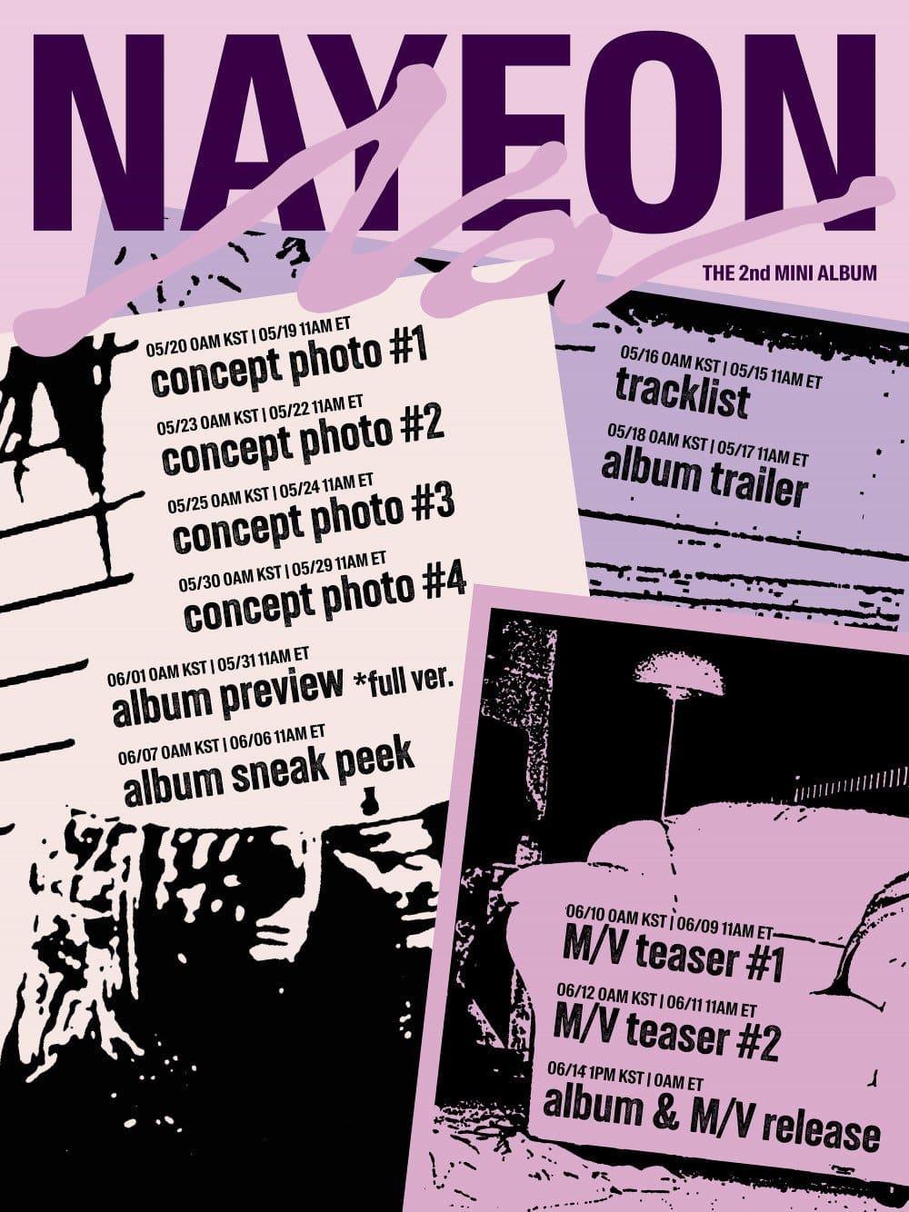 Наён из TWICE представила тизер и расписание выпуска своего нового сольного мини-альбома 'NA'