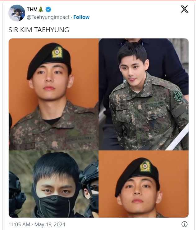 Ви из BTS порадовал фанатов новыми армейскими фото со своими сослуживцами