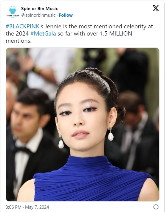 Наряд Дженни из BLACKPINK был назван одним из лучших среди знаменитостей на Met Gala 2024, согласно Billboard, Rolling Stone и международным модным журналам