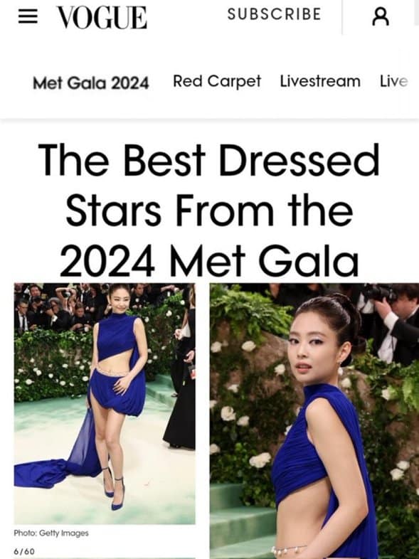 Наряд Дженни из BLACKPINK был назван одним из лучших среди знаменитостей на Met Gala 2024, согласно Billboard, Rolling Stone и международным модным журналам