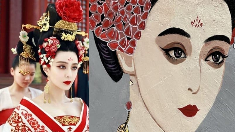 В честь прибытия Фань Бин Бин в Малакку написали портрет её героини из дорамы "Императрица Китая"