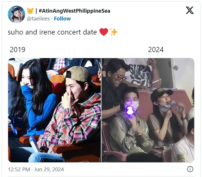 Айрин из Red Velvet и Сухо из EXO замечены вместе на концерте aespa