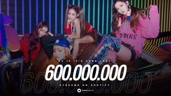 «As If It's Your Last» стала 7-й песней BLACKPINK, преодолевшей отметку в 600 миллионов прослушиваний на Spotify