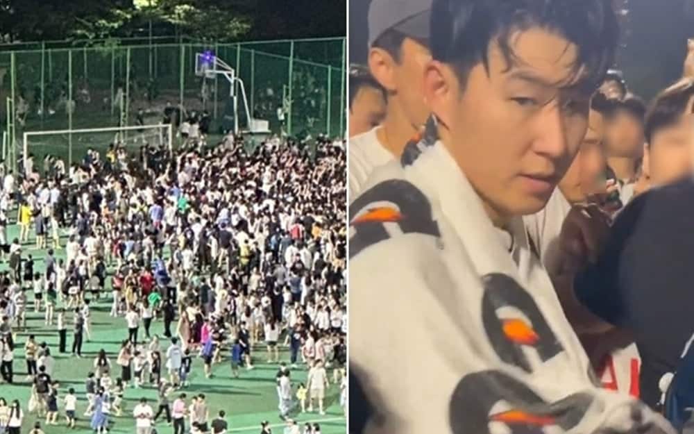 Сон Хын Мин принял участие в футбольном матче с обычными гражданами: толпа из 2000 человек вызвала хаос