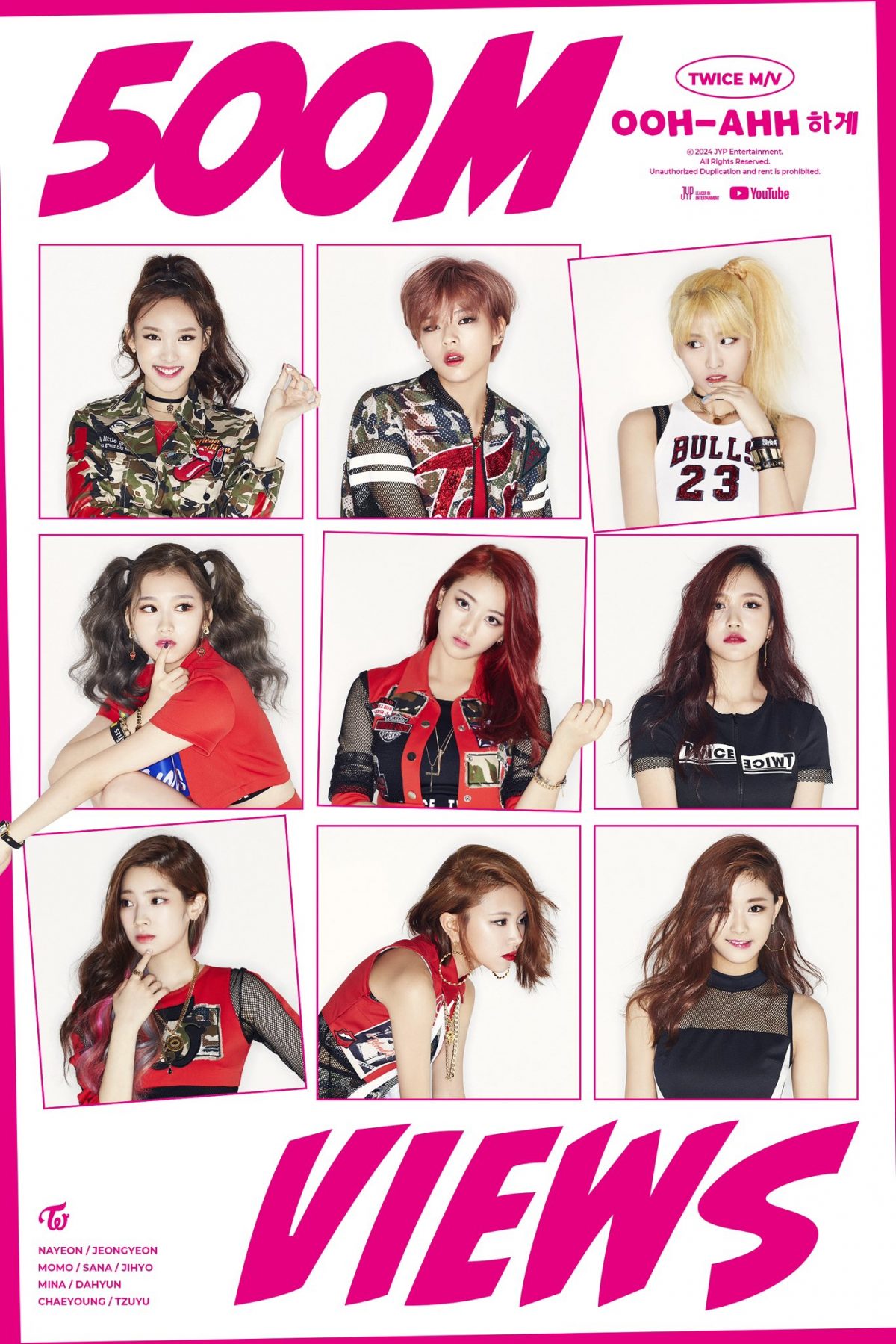 TWICE набрали 500 миллионов просмотров с «Like OOH-AHH» — это их 8-й клип с таким достижением