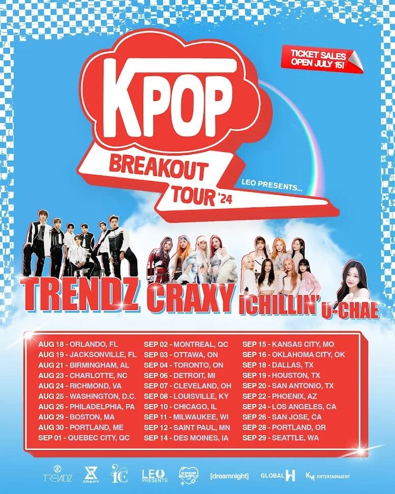 Тур "KPOP Breakout Tour": TRENDZ, CRAXY, ICHILLIN и U-CHAE объединятся, чтобы провести концерты в августе-сентябре 2024 года