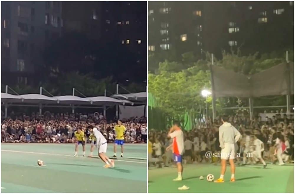 Сон Хын Мин принял участие в футбольном матче с обычными гражданами: толпа из 2000 человек вызвала хаос