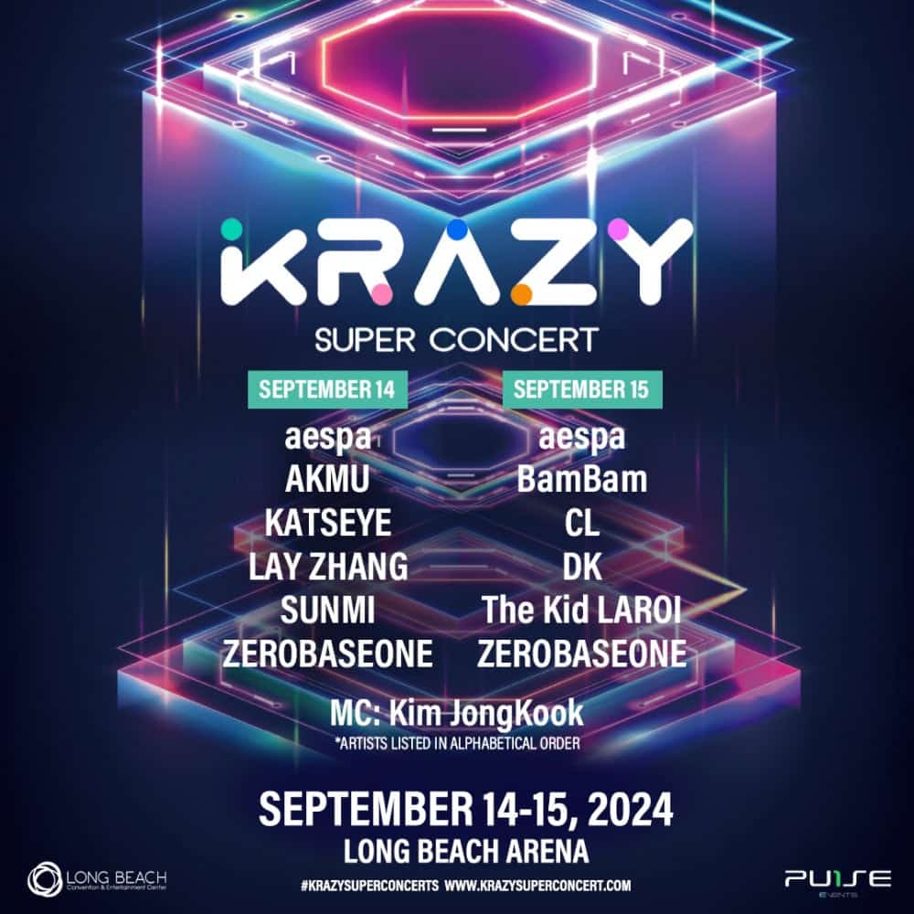 aespa, CL, AKMU, Сонми, Лэй (EXO), БэмБэм (GOT7), DK (iKON), KATSEYE и ZEROBASEONE выступят на «Krazy Super Concert» в США