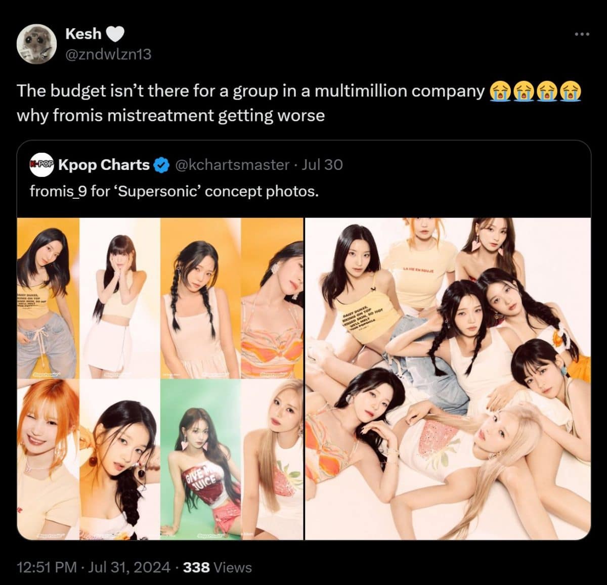 PLEDIS Entertainment под огнем критики за предоставление концепт фотографий fromis_9