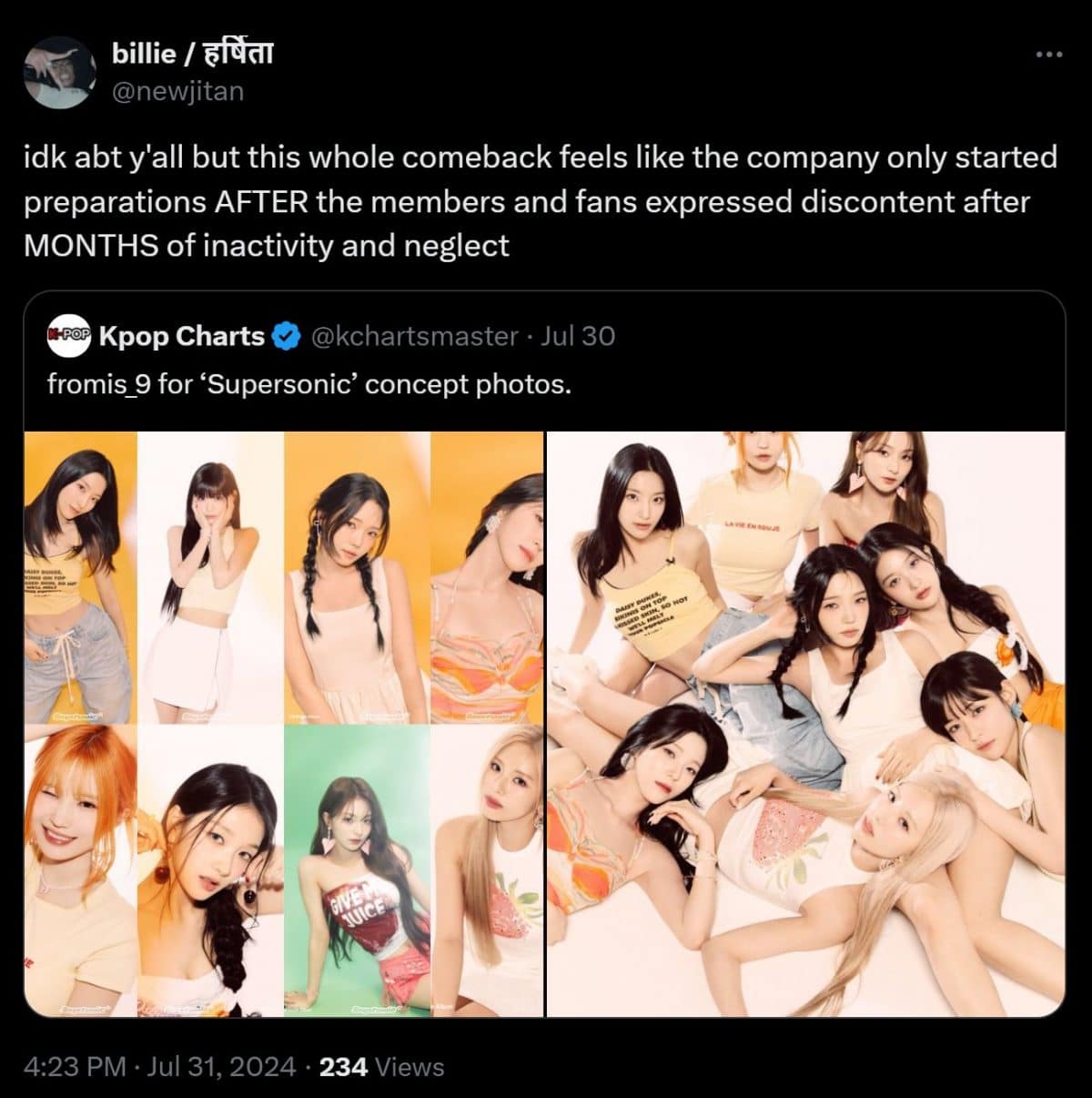 PLEDIS Entertainment под огнем критики за предоставление концепт фотографий fromis_9