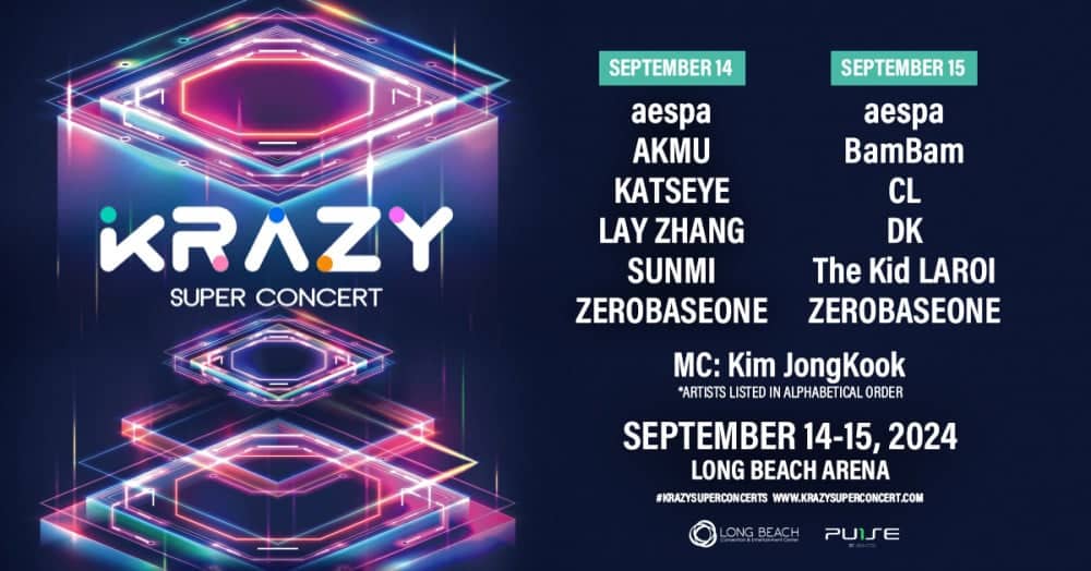 aespa, CL, AKMU, Сонми, Лэй (EXO), БэмБэм (GOT7), DK (iKON), KATSEYE и ZEROBASEONE выступят на «Krazy Super Concert» в США