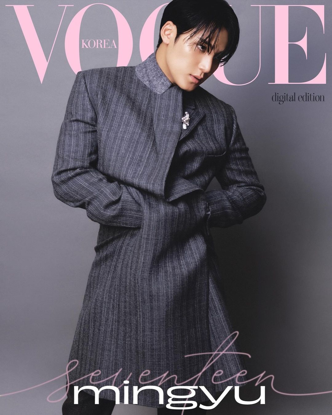 Мингю из SEVENTEEN украсил цифровую обложку Vogue Korea