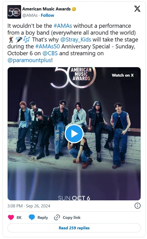 Stray Kids выступят на «50th American Music Awards»